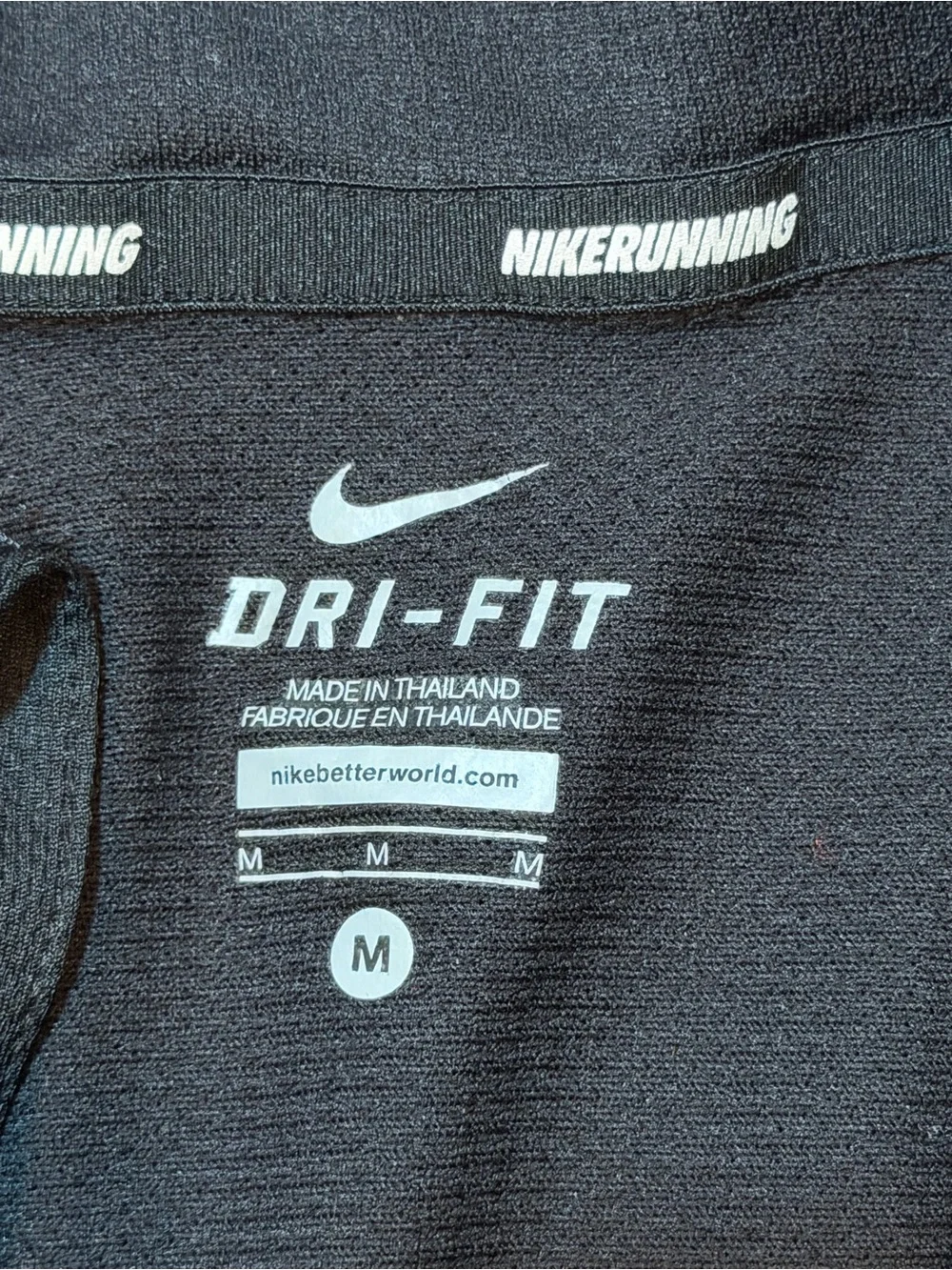 Nike Mens Dri-FIT Running 1/4 Zip Pullover Black Long Sleeve Shirt Medium